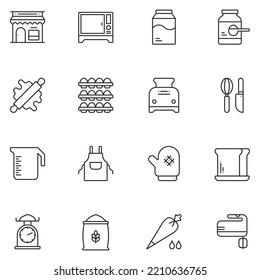 Bake Shop Line Icon Set