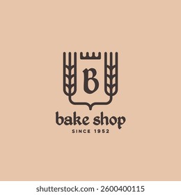 Bake shop logo design template. Vector illustration.