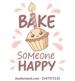 Faça Alguém Feliz: Design Vetorial Bonito Cupcake