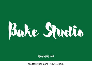 Bake Studio Calligraphy Typeface On Green Background