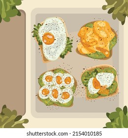 FRÜHSTÜCK AUS GEBÄUDE UND EI-KARTEN