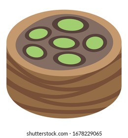 Icono de baklava al horno. Isométrico icono baklava cocido vectorial para el diseño web aislado en fondo blanco