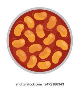 baked beans flat vector illustration clipart