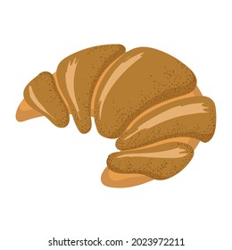 baked bread croissant icon isolated