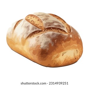 baked bread food icon isolated