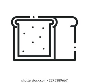 baked bread food line isolated icon