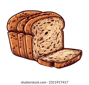 baked bread, a symbol of gourmet refreshment icon isolated
