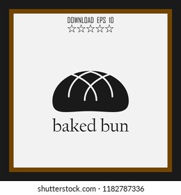 baked bun vector icon