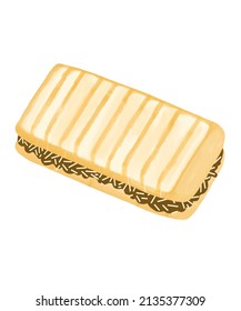 Baked Cake Illustration. Perfect for menu design, decoration, pattern, etc.