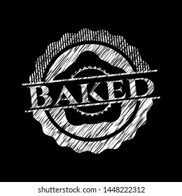Baked chalk emblem. Vector Illustration. Detailed.