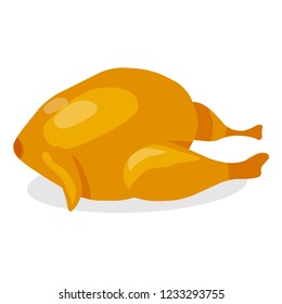 Baked chicken cartoon vector illustration