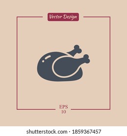 pollo con salsa al horno. Ilustración del vector EPS 10.