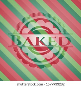 Baked christmas emblem background. Vector Illustration. Detailed.