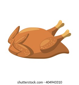 Baked or cooked chicken icon. Cartoon illustration of cooked chicken icon vector isolated on white background