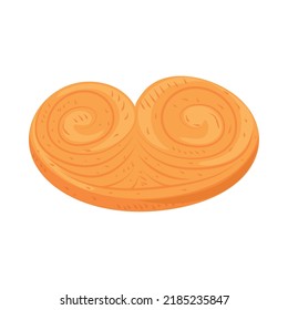 baked cookie flat icon isolated
