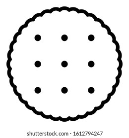 Baked cookie icon. Outline baked cookie vector icon for web design isolated on white background