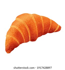 Baked Croissant Vector Illustration. Isolated Image on White Background.