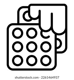 Baked cuisine icon outline vector. Belgian waffle. Wafer belgium