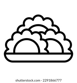 Baked dish icon outline vector. Meat cooked. Bean arancini