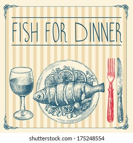 baked fish for dinner-illustration