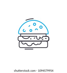 Baked fish linear icon concept. Baked fish line vector sign, symbol, illustration.
