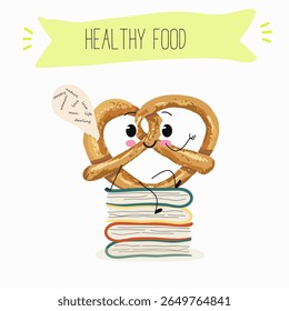  Baked food funny characters, hand drawn vector illustration.