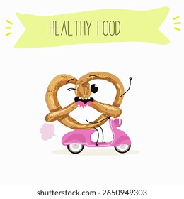  Baked food funny characters, hand drawn vector illustration.