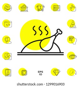 Baked, fried, roast, grilled chicken or turkey icon