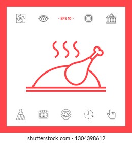 Baked, fried, roast, grilled chicken or turkey icon
