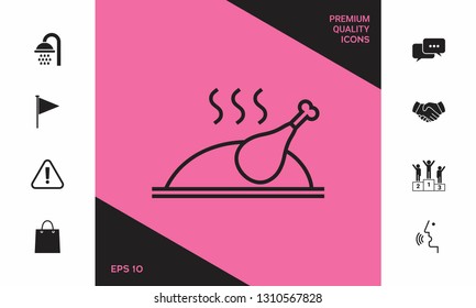 Baked, fried, roast, grilled chicken or turkey icon