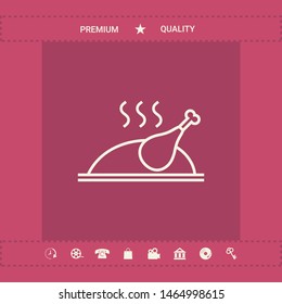 Baked, fried, roast, grilled chicken or turkey icon