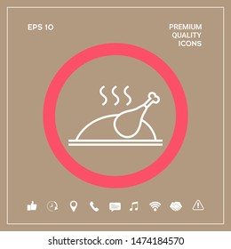 Baked, fried, roast, grilled chicken or turkey icon