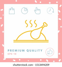 Baked, fried, roast, grilled chicken or turkey icon