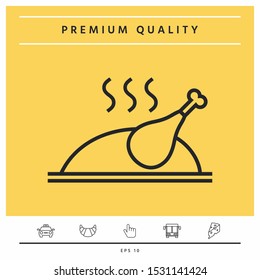 Baked, fried, roast, grilled chicken or turkey icon