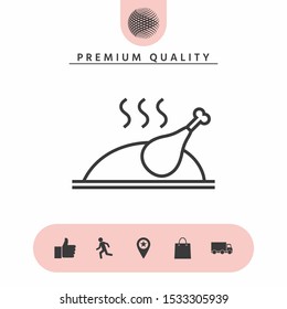 Baked, fried, roast, grilled chicken or turkey icon
