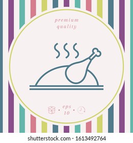 Baked, fried, roast, grilled chicken or turkey icon