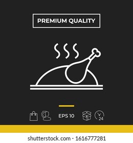 Baked, fried, roast, grilled chicken or turkey icon