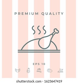Baked, fried, roast, grilled chicken or turkey icon