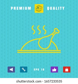 Baked, fried, roast, grilled chicken or turkey icon