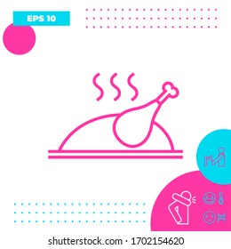 Baked, fried, roast, grilled chicken or turkey icon