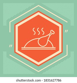 Baked, fried, roast, grilled chicken or turkey icon