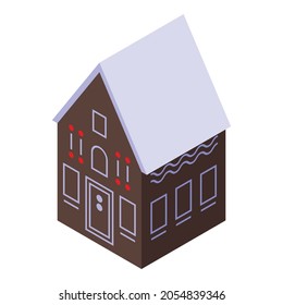 Baked gingerbread house icon. Isometric of Baked gingerbread house vector icon for web design isolated on white background