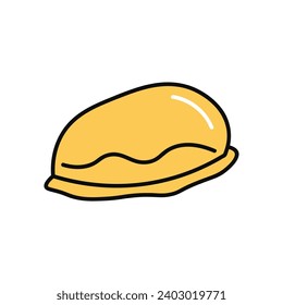 Baked good of food colorful set. This image showcases a delectable, golden-brown bun, inviting you to savor its deliciousness. Vector illustration.