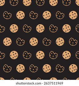 Baked Goodness Bite of Happiness Cookie Pattern can be use for background, apparel, and template design