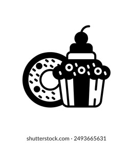 Baked Goods Glyph Icon, Vector illustration