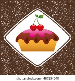 baked goods sweet cupcake vector illustration design