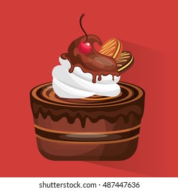 baked goods sweet cupcake vector illustration design