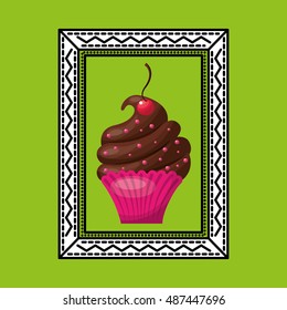 baked goods sweet cupcake vector illustration design
