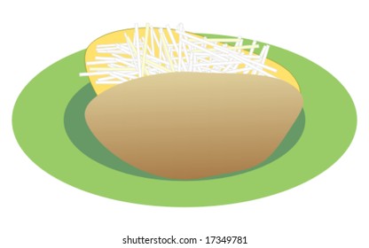 Baked jacket potatoes with cheddar cheese topping fill Traditional english food British cuisine