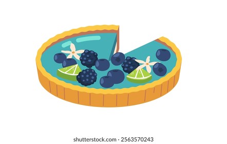 Baked jelly pie vector illustration